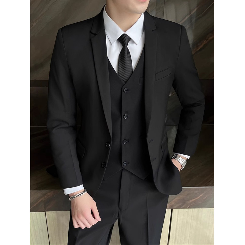 Men'S Grooming Trends - Мужской однотонный деловой костюм 2025 года,
