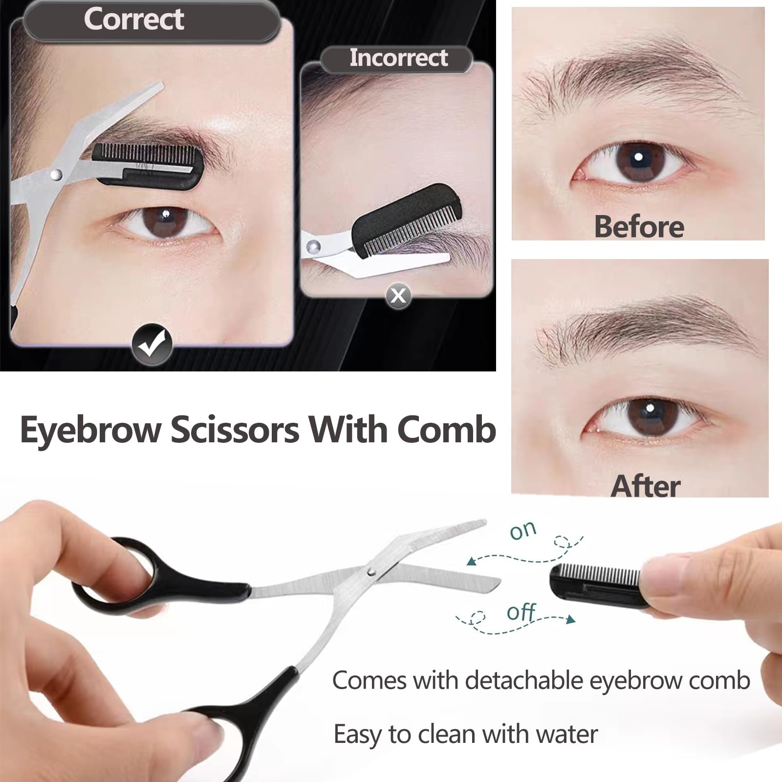 Ножницы для бровей с расческой – обзор и цена Grooming Men'S Eyebrows